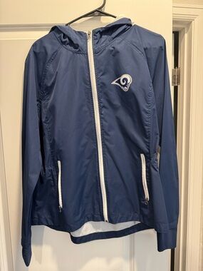 Rams Navy Blue Windbreaker Jacket with White Trim